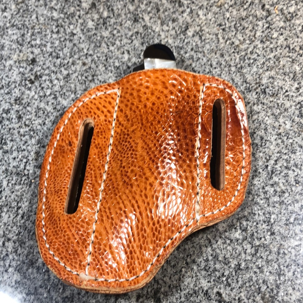 Ostrich leg holster and trapper